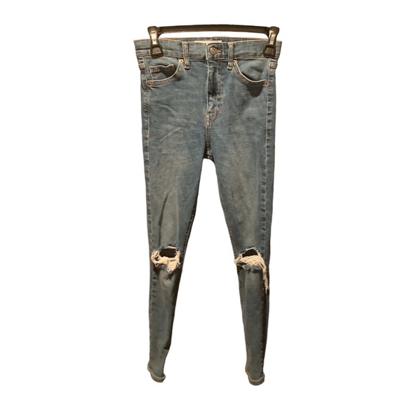Topshop Jamie Ripped Ankle Jeans size 25 - Picture 1 of 6
